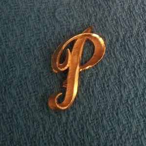 Vintage signed Mamselle letter P pin